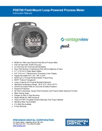 Thumbnail of document Manual - PD6700 Vantageview NEMA 4X Loop-Powered Process & Level Meter